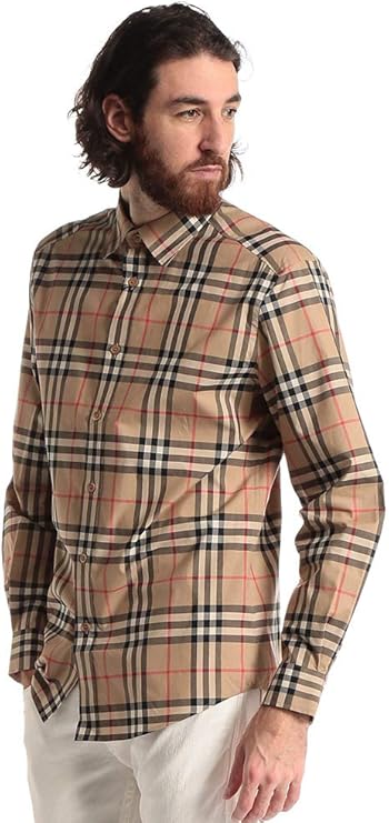 Amazon | [BURBERRY] (バーバリー) チェック柄 コットンポプリン 長袖